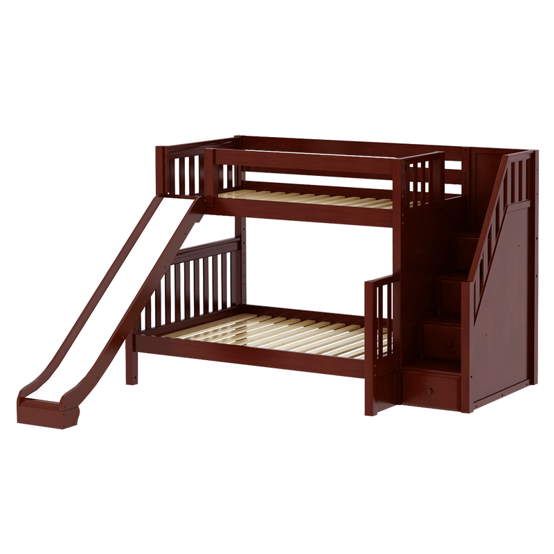 Maxtrix Medium Twin XL over Full XL Bunk Bed with Stairs + Slide