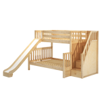 Maxtrix Medium Twin over Full Bunk Bed with Stairs + Slide