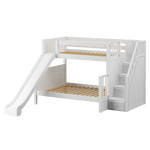 Maxtrix Medium Twin XL over Full XL Bunk Bed with Stairs + Slide
