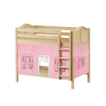Maxtrix Twin Medium Bunk Bed with Straight Ladder + Curtain