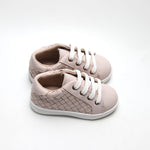 Consciously Baby Leather Woven Sneaker | Color 'Dusty Pink' | Hard Sole