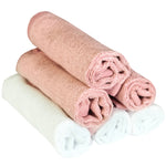 6 Bamboo Wash Cloths - Pink/White - Copper Pearl - 6