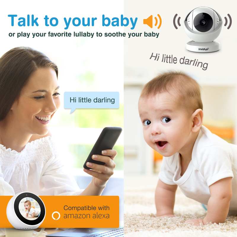 Invidyo The World's Smartest Video Baby Monitor with Crib Mount + 1-Year Subscription