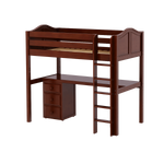 Maxtrix Twin High Loft Bed with Straight Ladder + Desk
