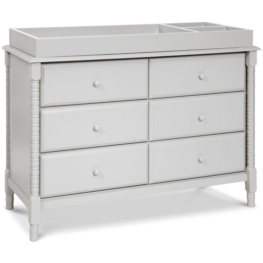 davinci jenny lind 3 drawer changer dresser fog grey Jenny Lind Spindle 6-Drawer Dresser in Fog Gray