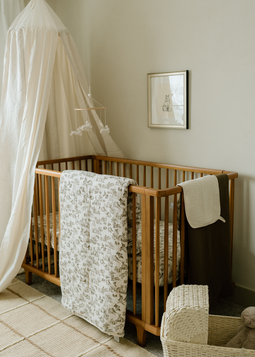 Oilo Woodland Nursery Premium Muslin Crib Quilt & Sham Set