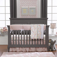 Liz & Roo Petal Pink Linens Bumperless Crib Bedding