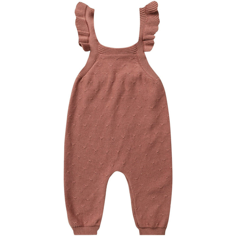 Quincy Mae Pointelle Knit Overalls | Berry