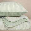 Oilo Sea Moss Sage Green Stripe Premium Muslin Crib Quilt & Sham Set