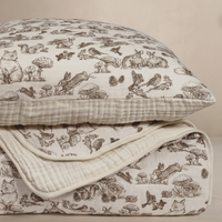 Oilo Woodland Nursery Premium Muslin Crib Quilt & Sham Set