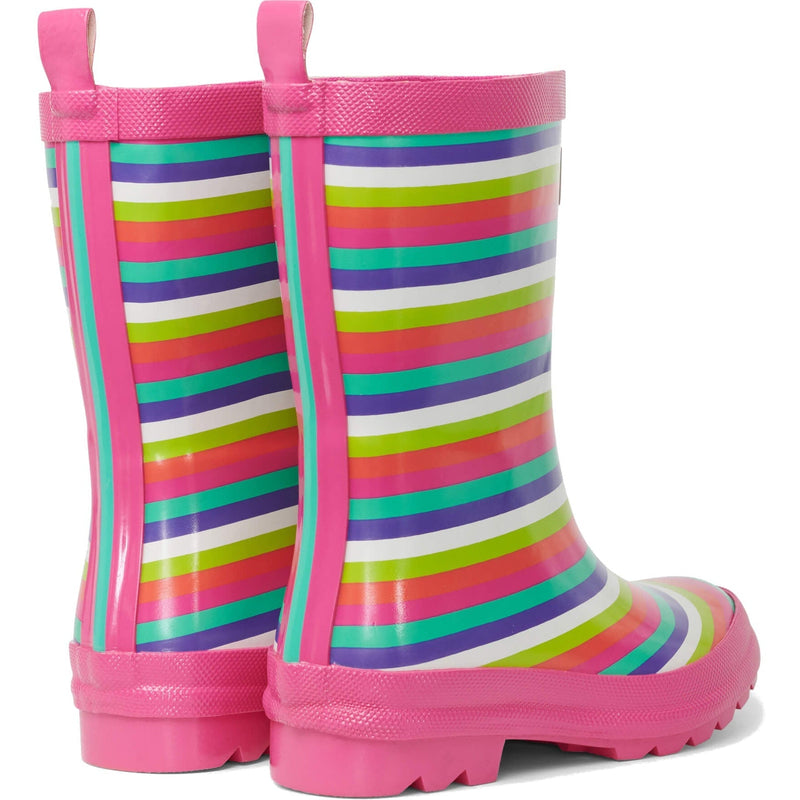 Hatley Rainbow Stripes Shiny Rain Boots