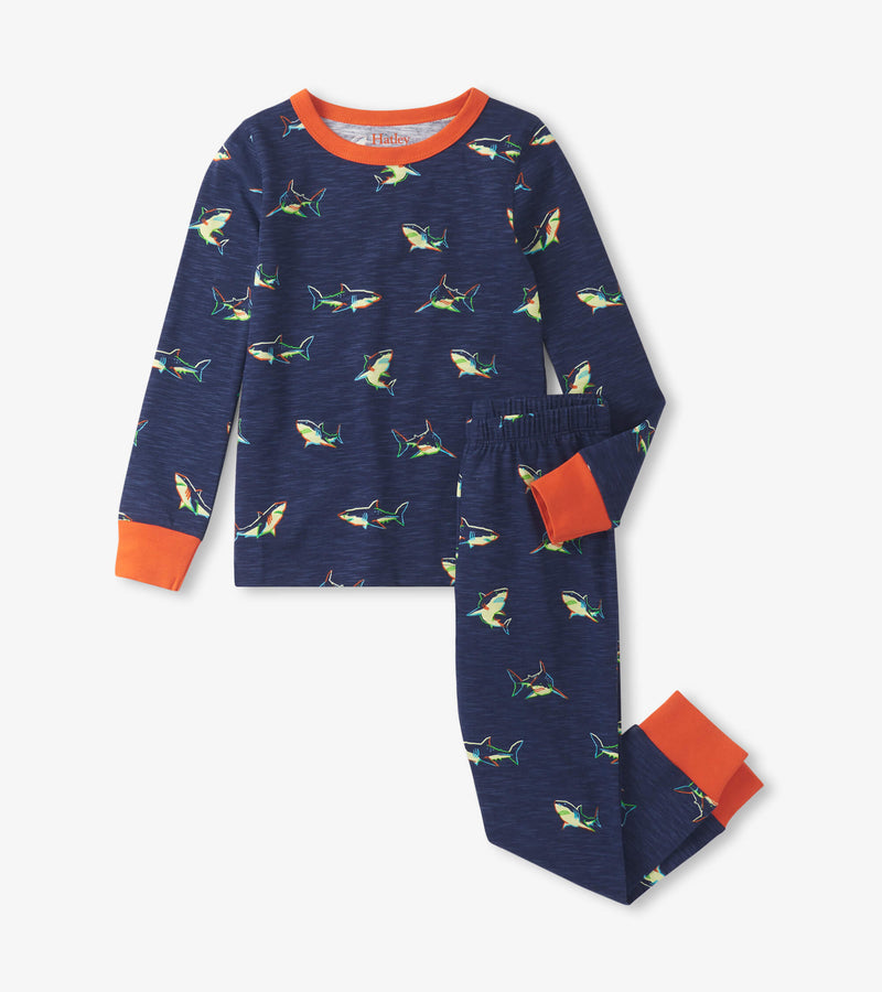 Hatley Glow Sharks Cotton Pajama Set