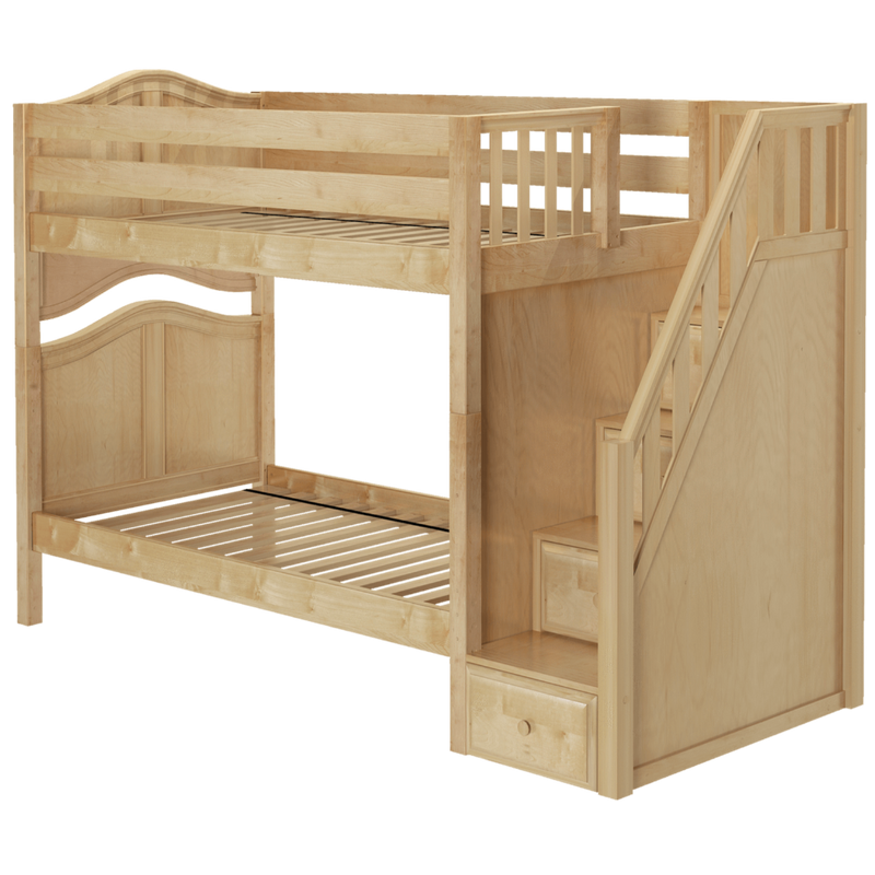 Maxtrix Twin Curved Bunk Bed with Stairs