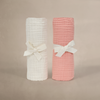 Oilo Eggshell Creme & Rosette Pink Premium Muslin Swaddle Blanket Set