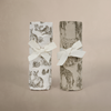 Oilo Vintage Safari & Woodland Nursery Muslin Swaddle Blanket Set