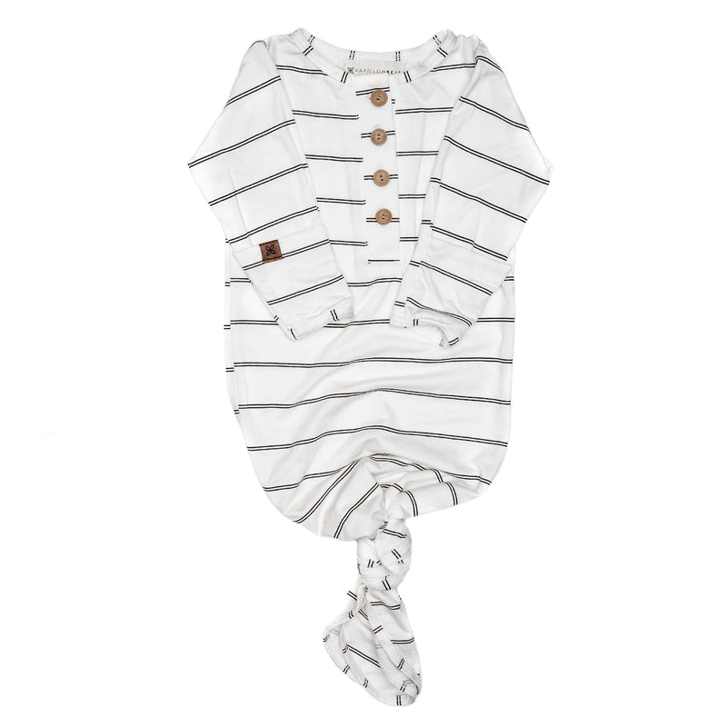 Knotted Gown - Striped Onyx