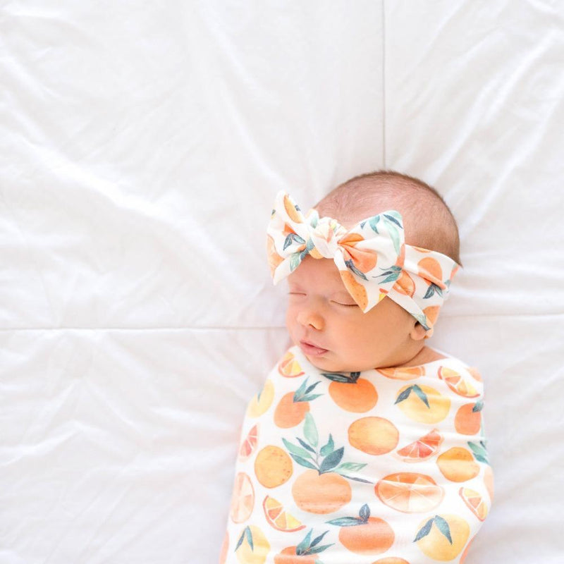 Copper Pearl Knit Headband Bow | Citrus