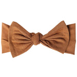 Copper Pearl Knit Headband Bow | Camel