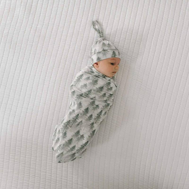 Copper Pearl Knit Swaddle Blanket | Evergreen