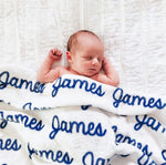 Sugar + Maple Plush Minky Personalized Blanket | Repeating Name