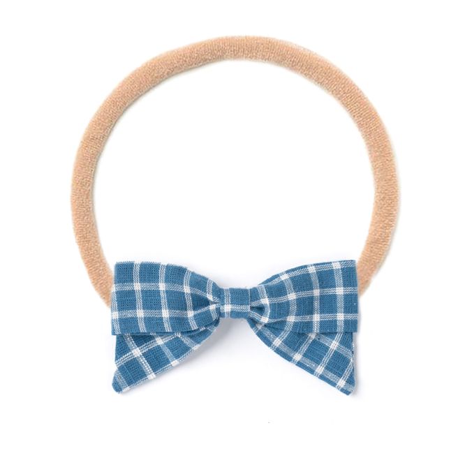Lali Headband Bow- Blue Chex
