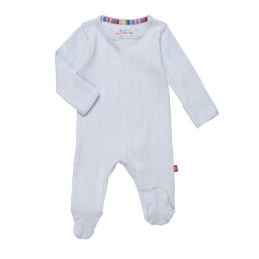Magnetic Me Love Lines Blue Pointelle Footie