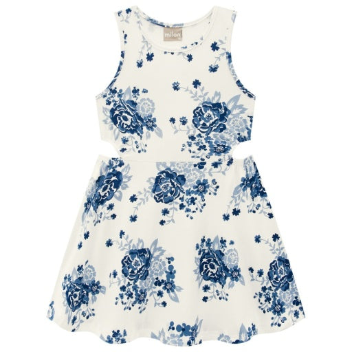 Milon White/Navy Floral Dress